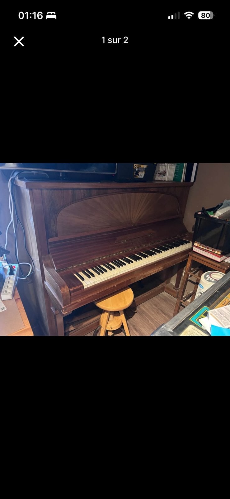 Piona droit gustin wright, Enlèvement, Utilisé, Brun, Piano