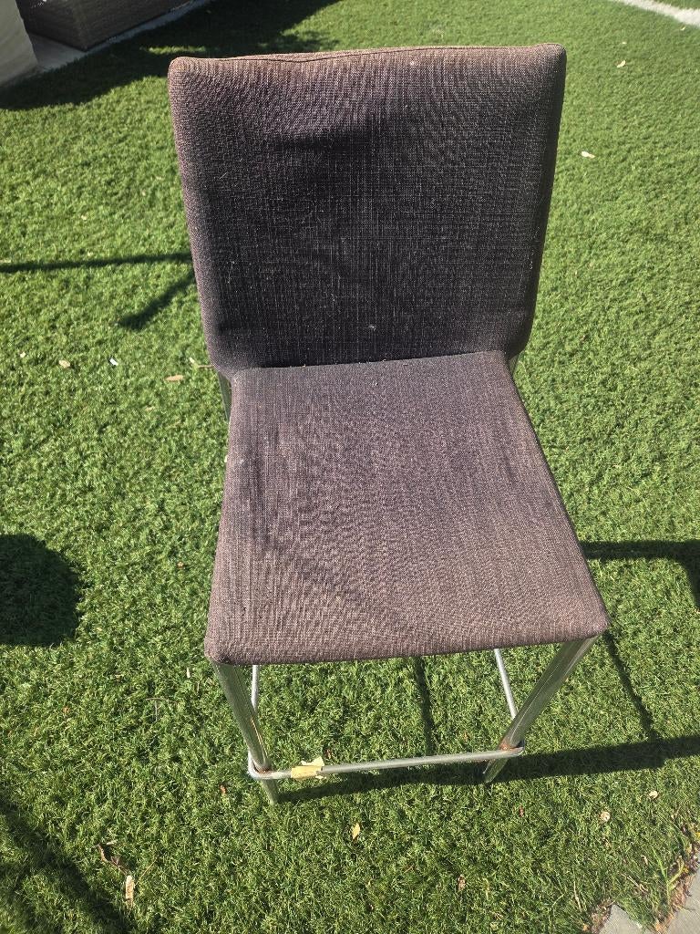 8 stuks hoge stoelen, Ophalen, Gebruikt, Stof, Grijs