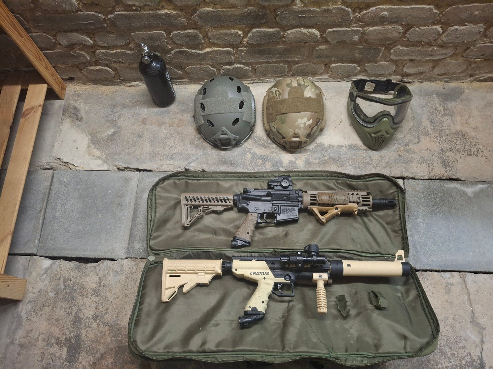 Complete set paintball-uitrusting in goede staat + Transport, Sport en Fitness, Overige Sport en Fitness, Ophalen, Gebruikt