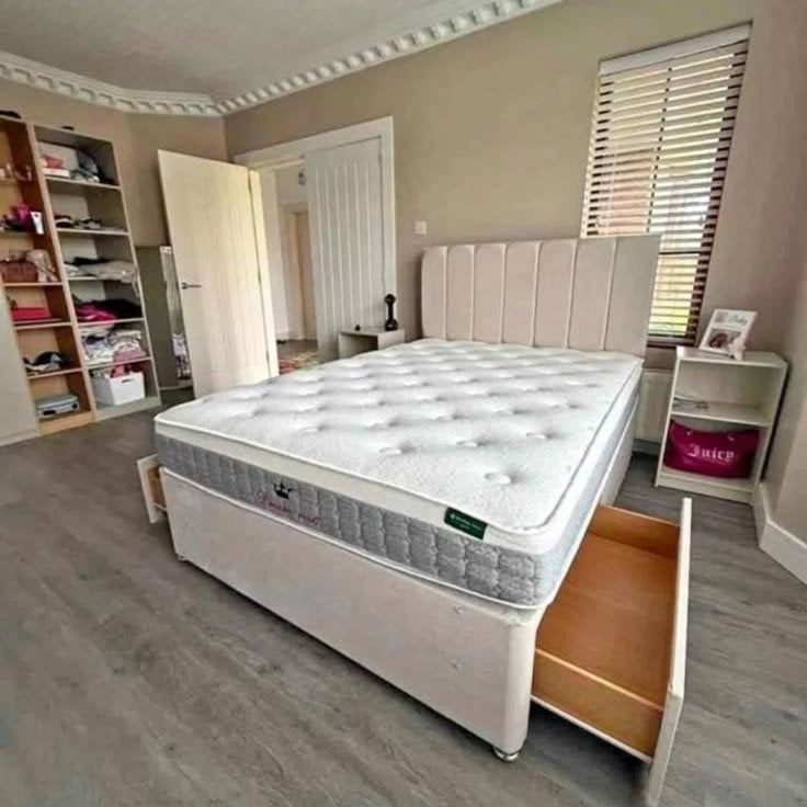 Divanbed (model met opbergruimte) Bekleed met stof (lichtgri, Envoi, Matelas