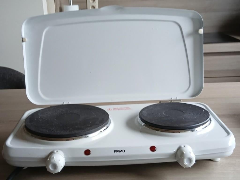 PRIMO Draagbaar Electrisch kookvuur 2-pits izgs, Electroménager, Comme neuf, Enlèvement, Électrique, 3 zones de cuisson ou moins