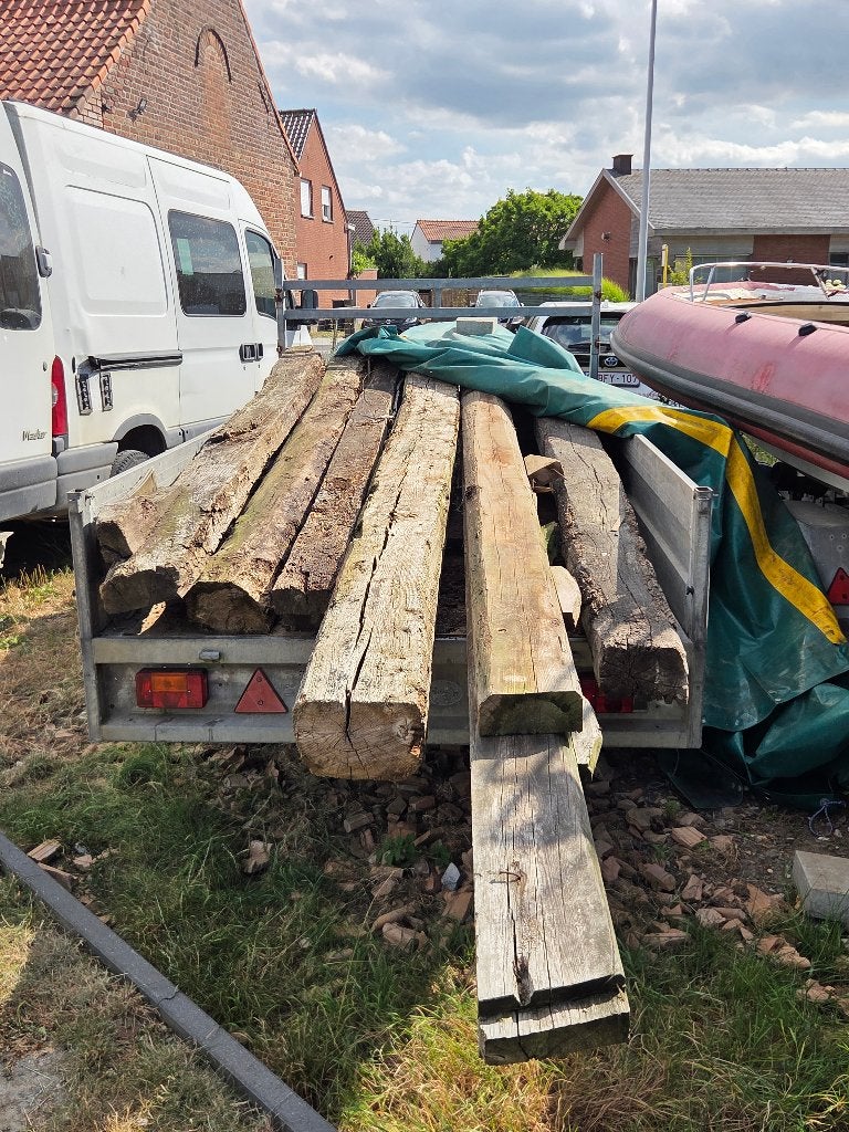 Eiken balken verschillende diktes en lengtes, 300 cm ou plus, Chêne, Enlèvement, Utilisé