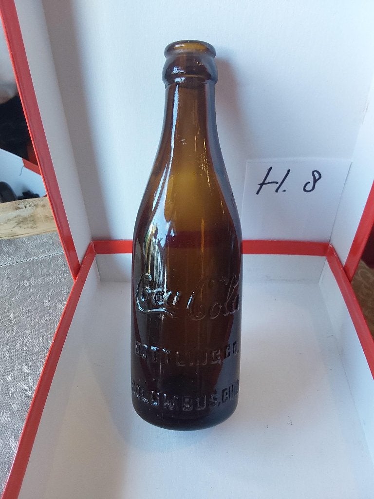 Coca-Cola Amber Fles COLUMBUS OHIO 1900-1915, Verzamelen, Ophalen of Verzenden, Zo goed als nieuw, Gebruiksvoorwerp