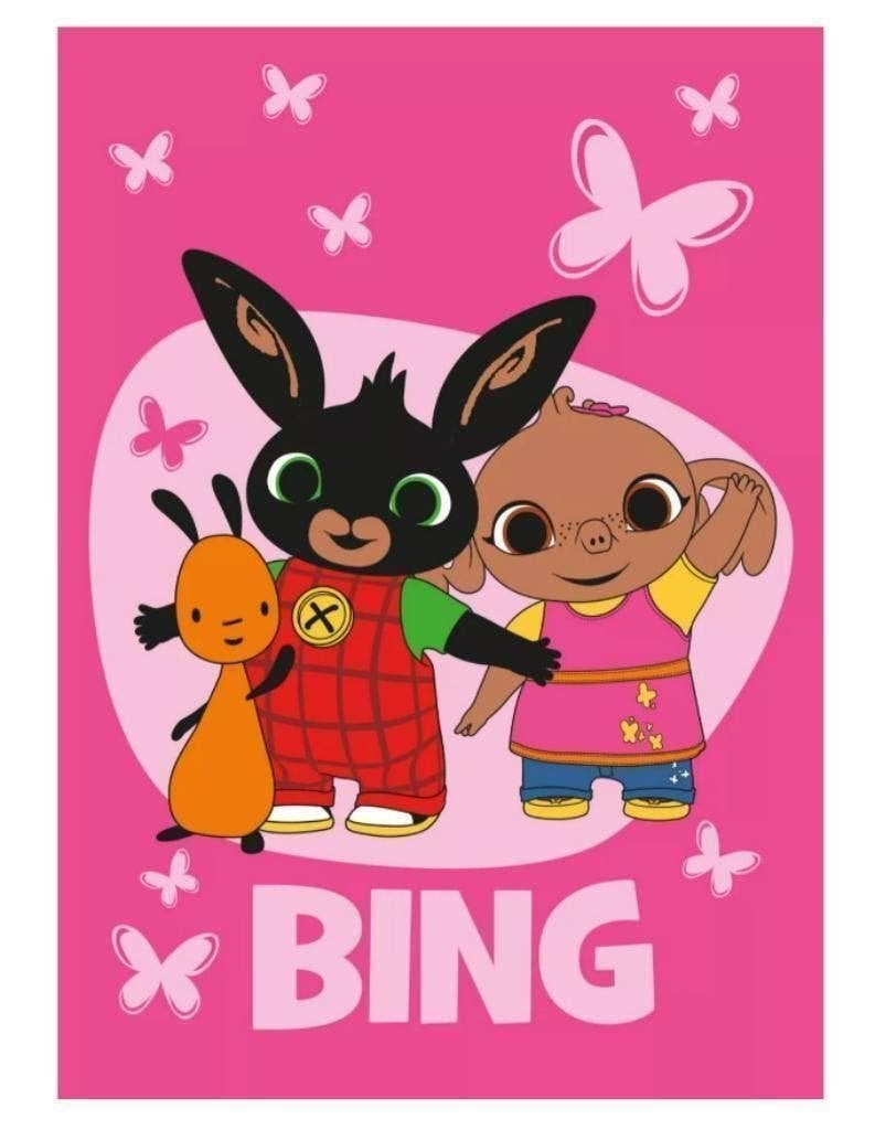 Bing Konijn Fleece Deken - Bing, Sula en Flop Fleecedeken, Nieuw, Ophalen of Verzenden, Deken of Dekbed, Roze