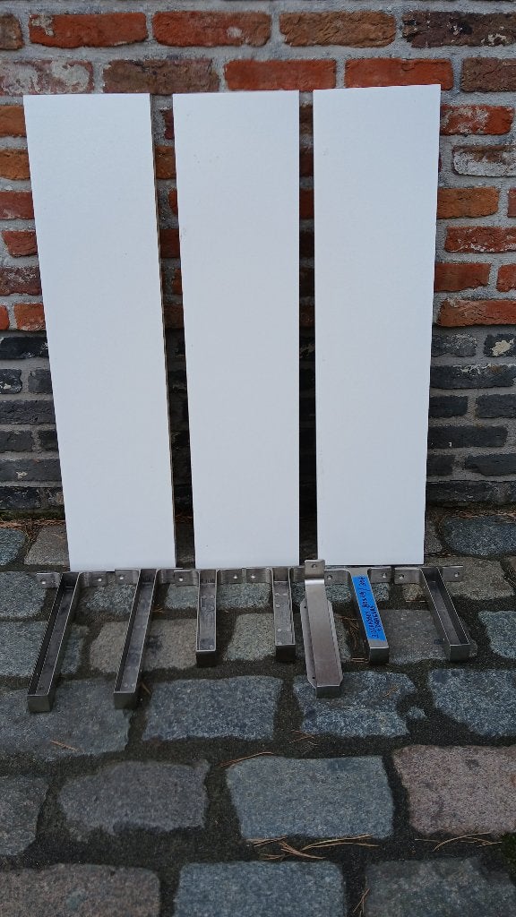3 schabben,legborden,80x19cm,met diverse schabhouders, Ophalen, Zo goed als nieuw