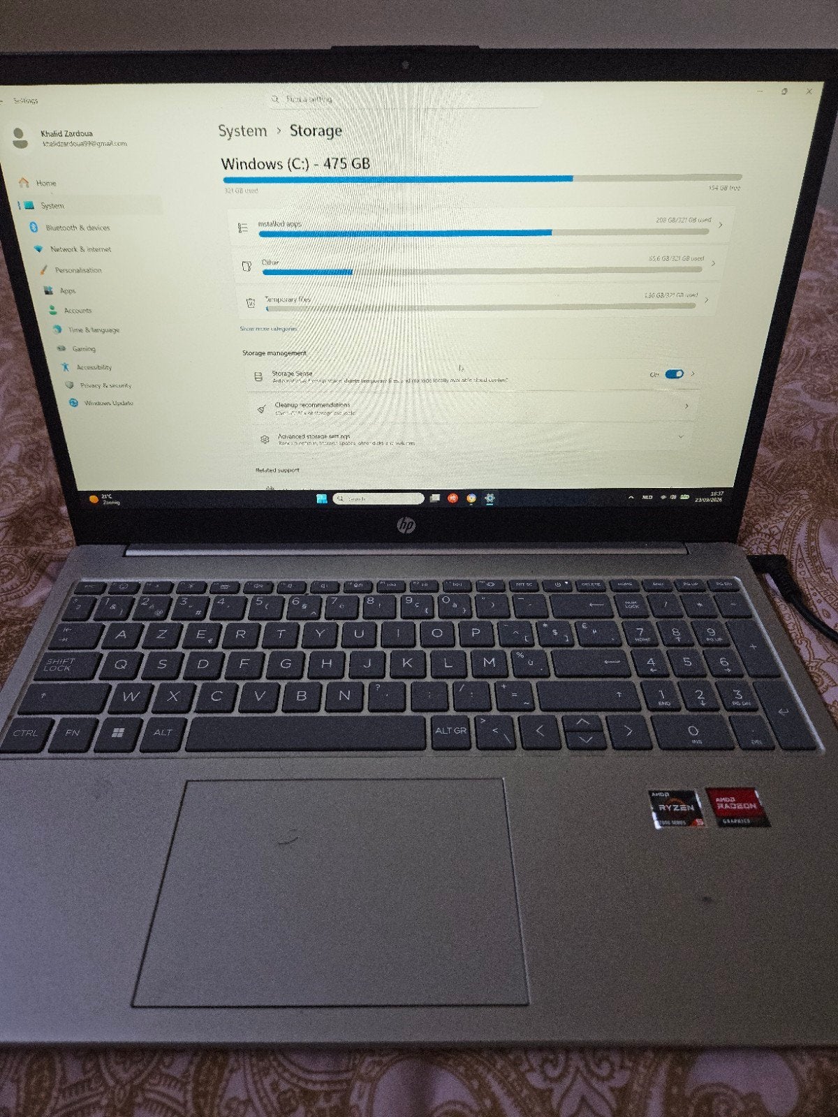 laptop, Informatique & Logiciels, Hp, Amd ryzen 5 7000 serie, 16 pouces, Enlèvement