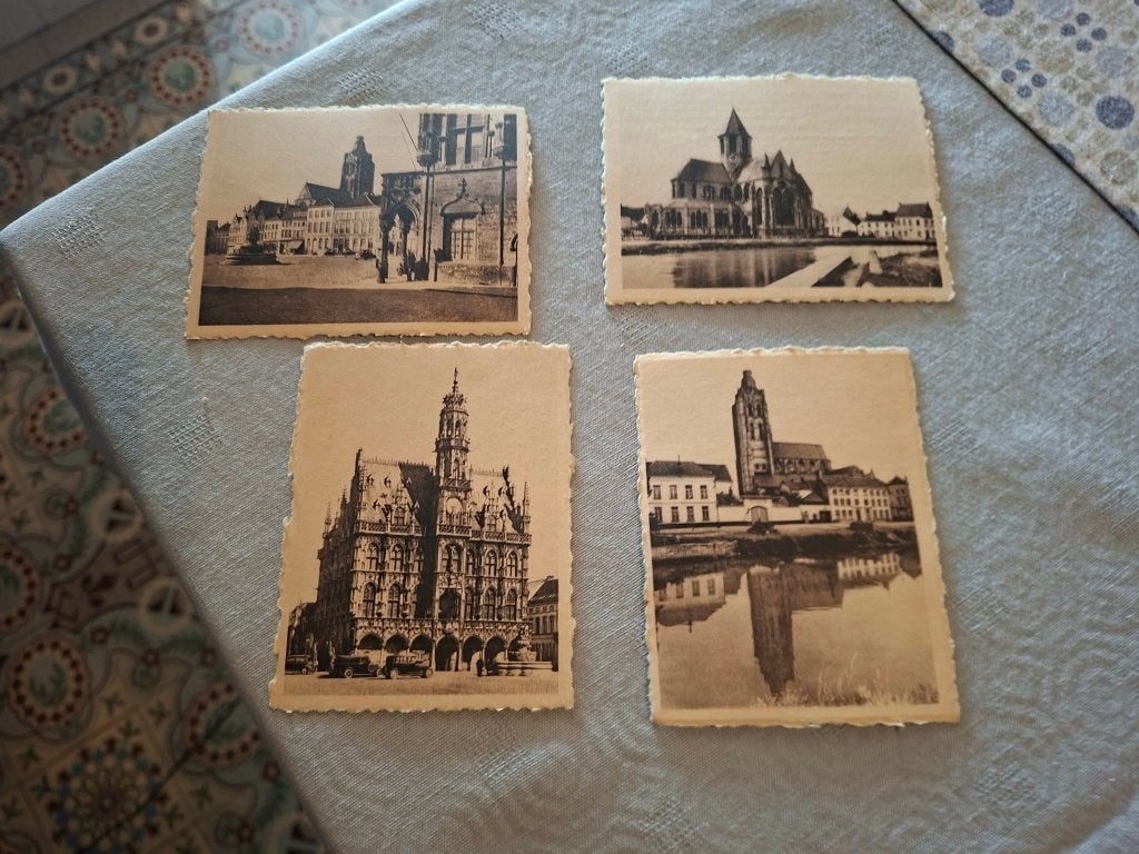 4 Prenten/Chromo's : Oudenaarde / de Beukelaar, Gebruikt, Ophalen of Verzenden, 1940 tot 1960, Prent