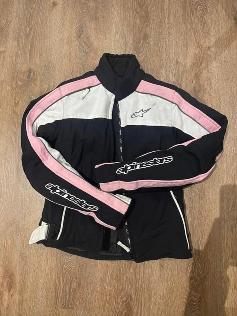 Motorjack Alpinestars - maat XS - roze/wit/zwart, Ophalen, Tweedehands, Dames, Jas | textiel