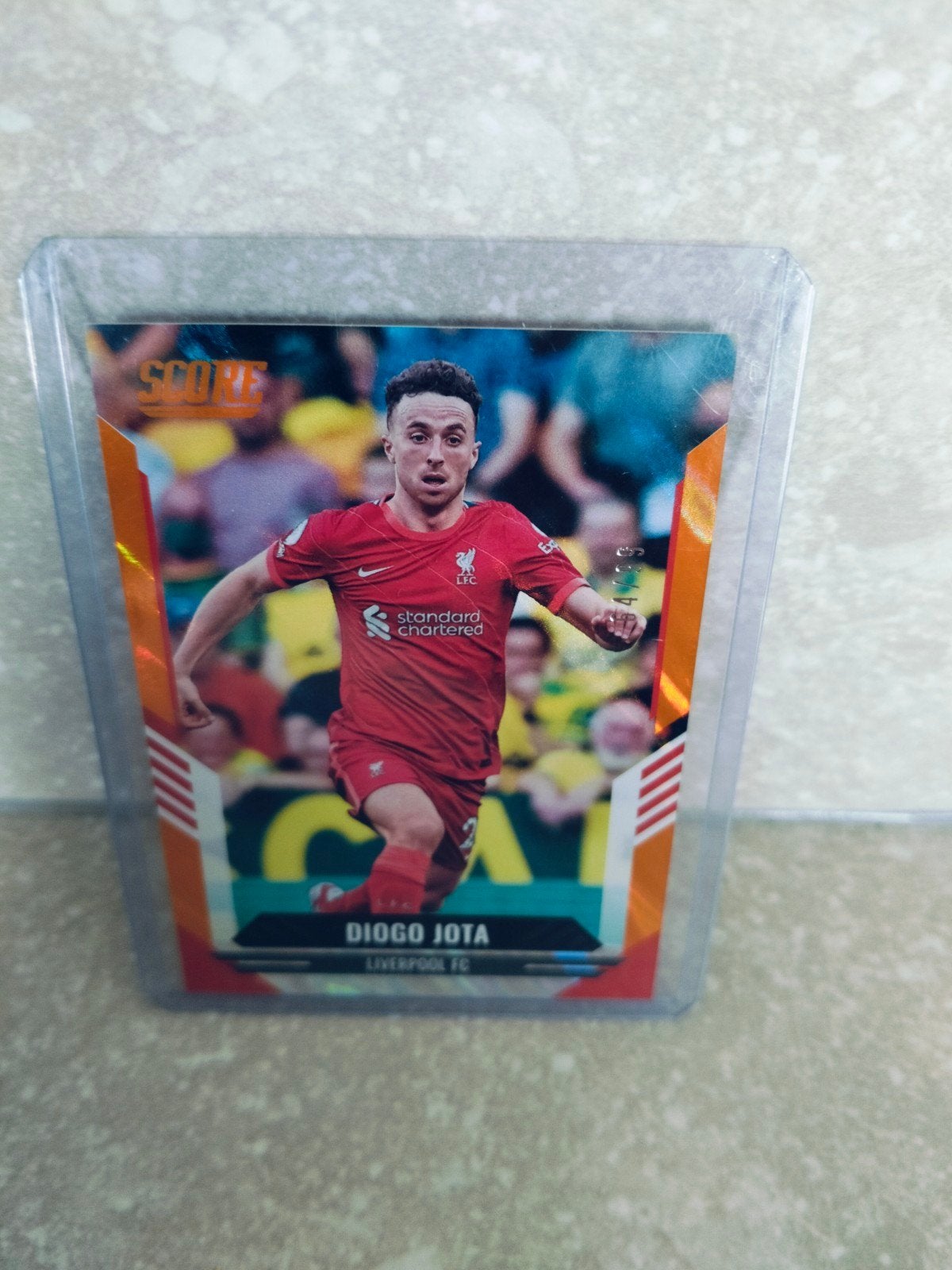 Panini score kaart Diogo Jota Liverpool genummerd, Verzamelen, Ophalen of Verzenden