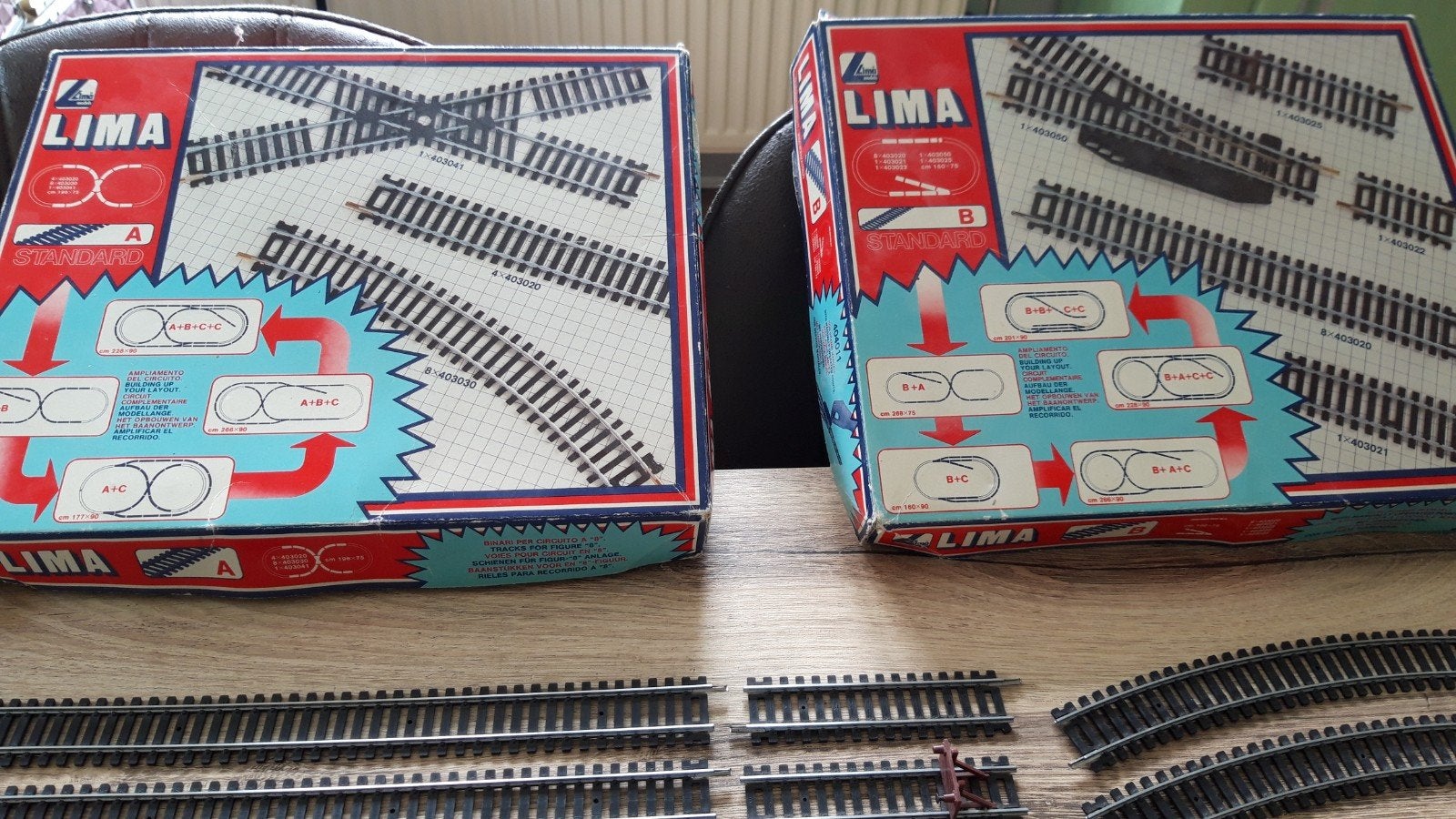 Lima groot lot rails,wissels,kruising...enz, Gelijkstroom, Rails, Ophalen of Verzenden, Zo goed als nieuw