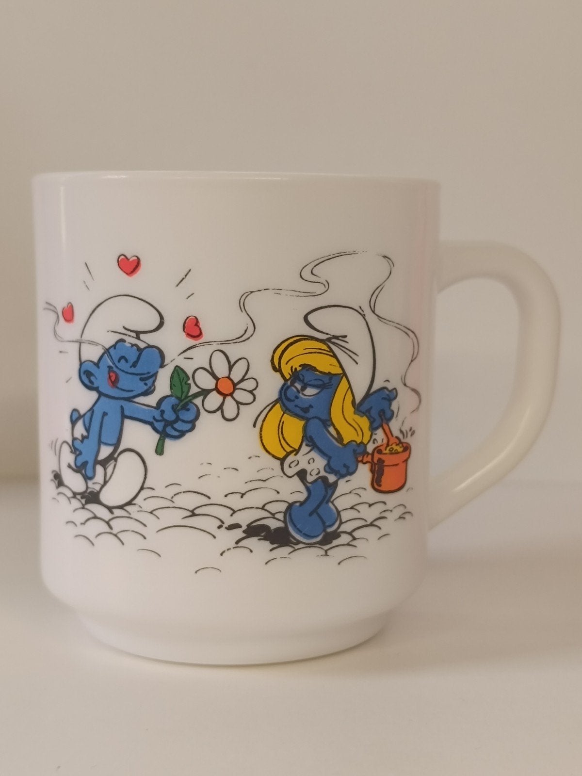 Smurfen Peyo Arcopal Benedictin 1983 vintage mok, Collections, Schtroumpfs, Enlèvement ou Envoi