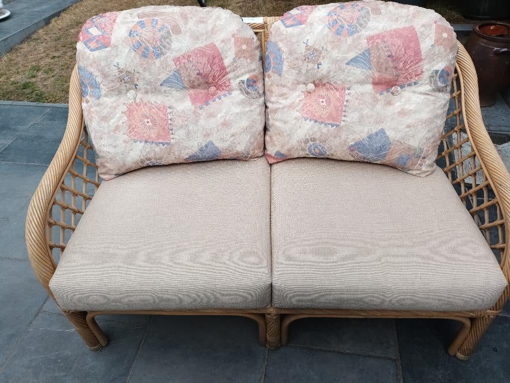 salon in rotan, Tuin en Terras, Ophalen, Zo goed als nieuw, Rotan, 4 zitplaatsen