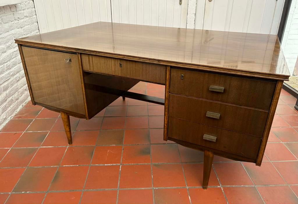 Bureau style scandinave double face vintage, Vintage, Enlèvement, Utilisé, Bois