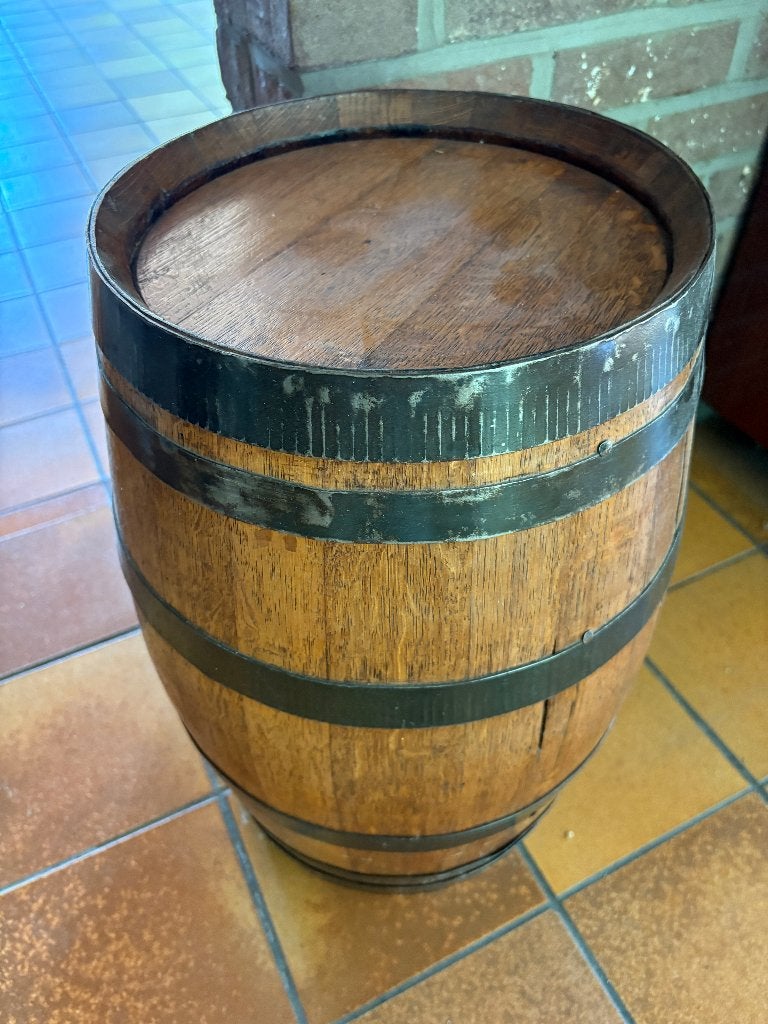 Authentiek houten vat – bijzettafel of decoratie, Rond, 45 à 60 cm, Enlèvement, Utilisé