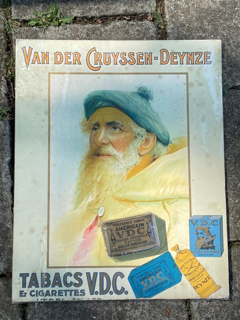 Oude reclame van der cruyssen deinze +origineel tabak pakje, Ophalen of Verzenden, Zo goed als nieuw