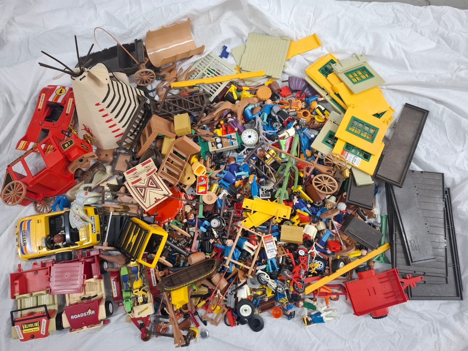 Partij Playmobil, vooral vintage western, Gebruikt, Losse onderdelen, Overige typen, Historisch