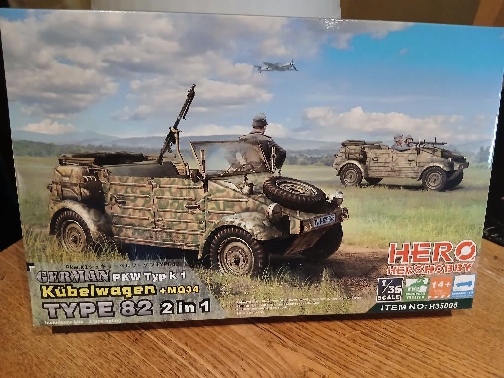 Hero Model (H35005): PKW K1 Kübelwagen Type 82 + MG34  1:35, Hobby & Loisirs créatifs, Neuf, Autres marques, Enlèvement ou Envoi