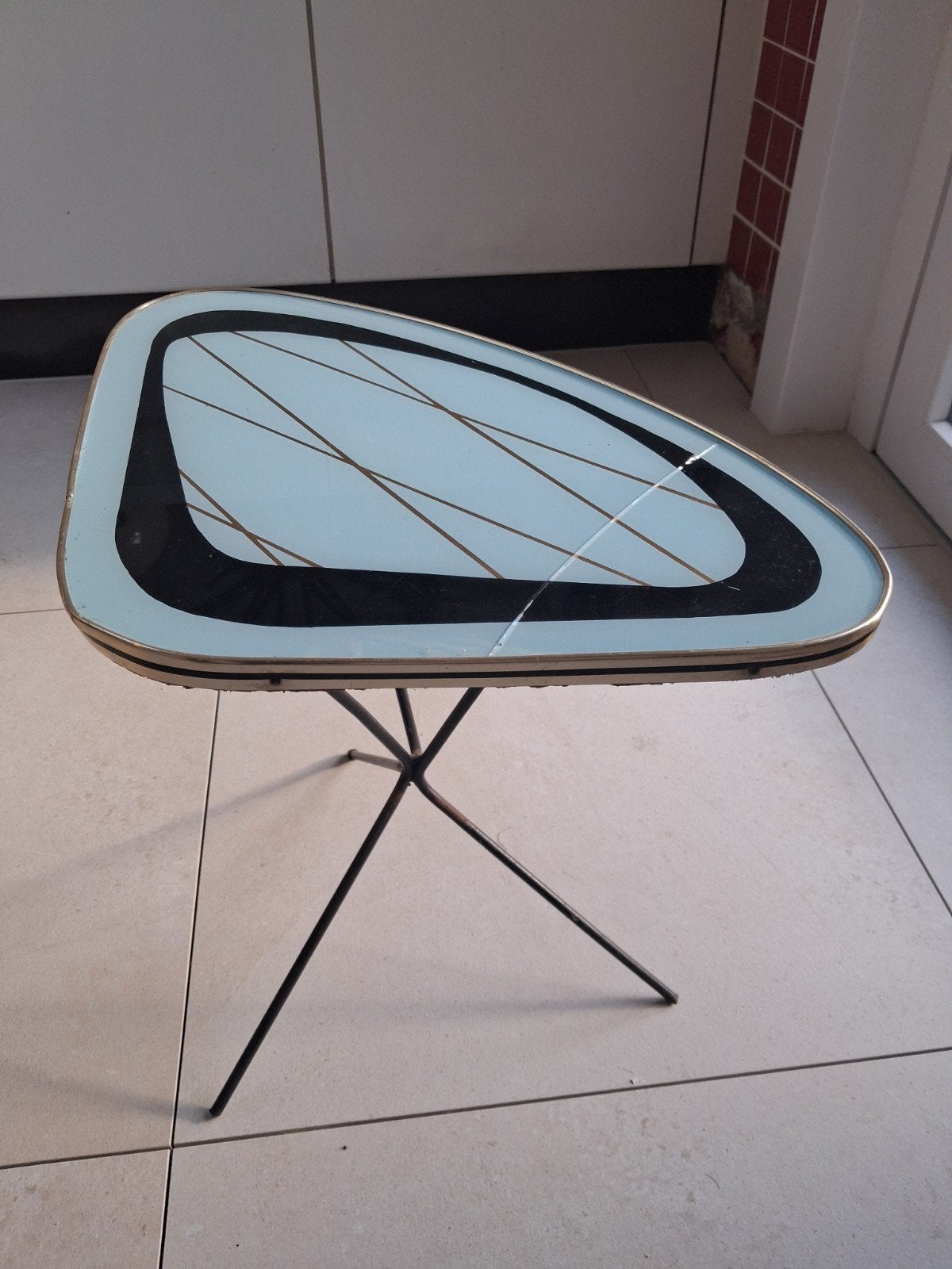 table d'appoint vintage des années 50 et 60 erdal space age, Enlèvement, Table, Verre