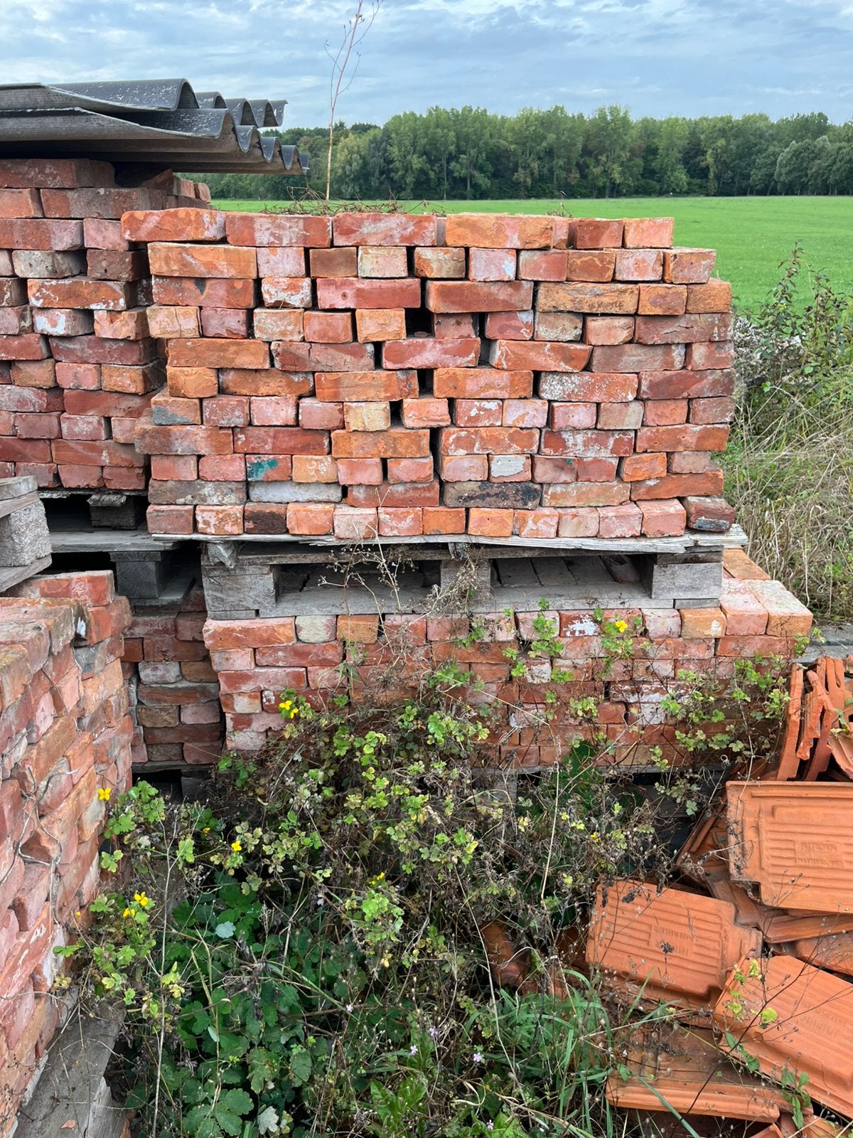 Gekuiste machinesteen, Ophalen, Gebruikt, Bakstenen