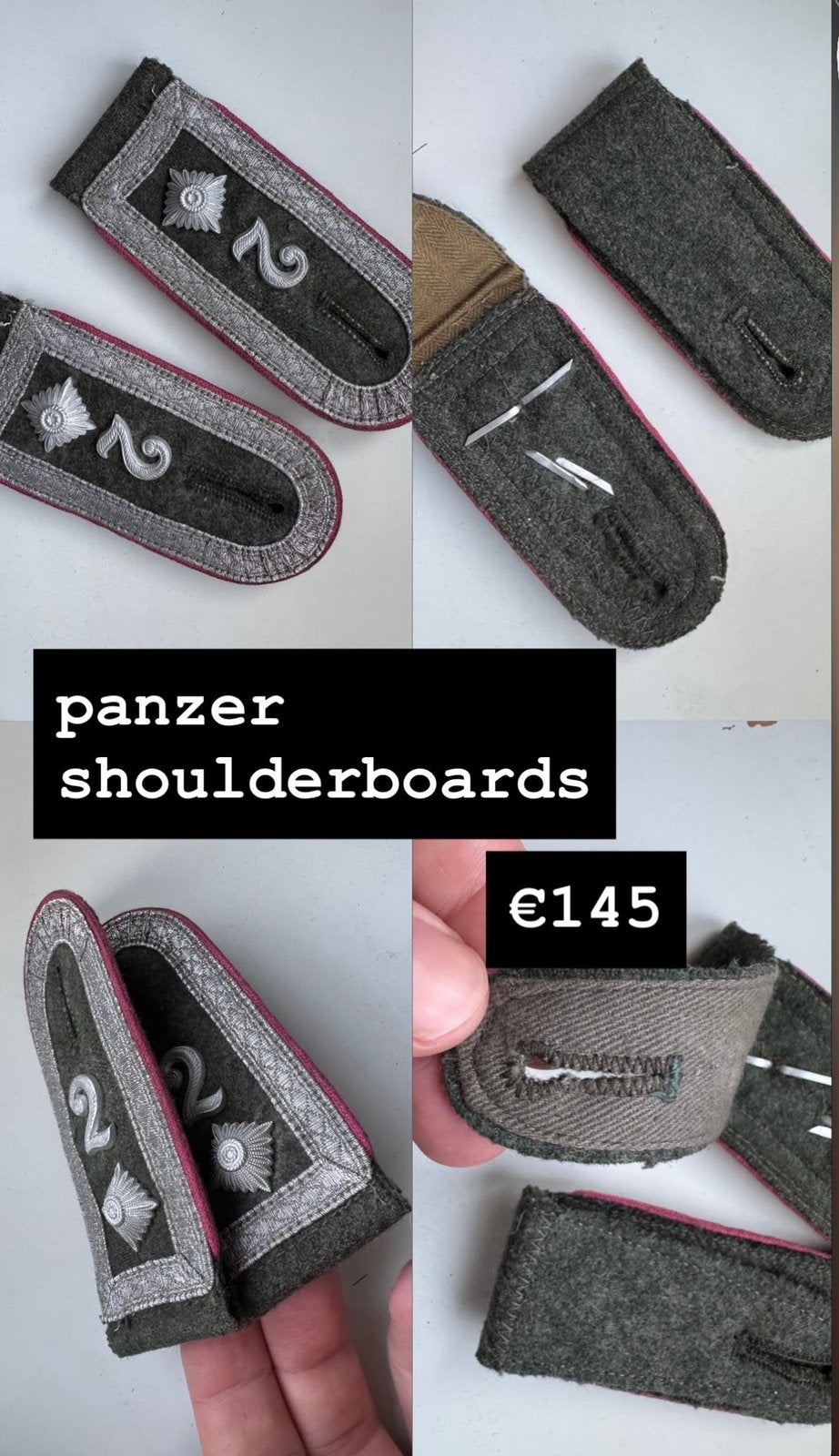 Schouderstukken panzer wo2 wehrmacht, Verzamelen, Ophalen