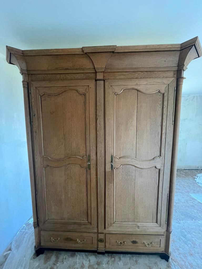 Massief eikenhouten kledingkast - antiek, Antiek en Kunst, Antiek | Meubels | Kasten, Ophalen