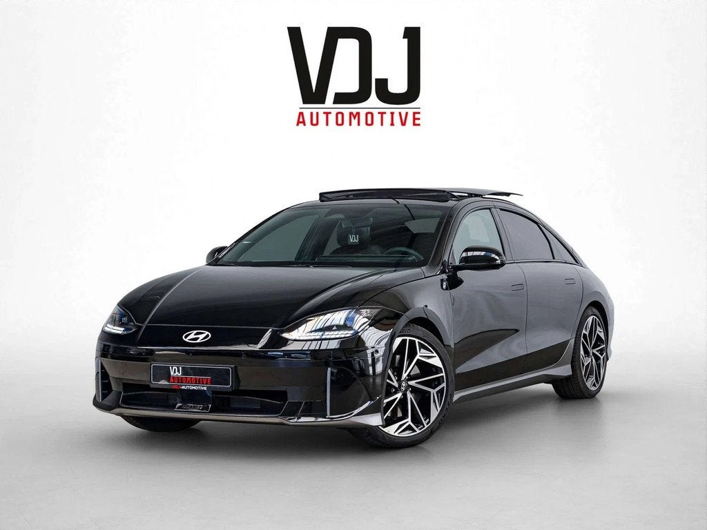 Hyundai IONIQ 6 77,4kWh|PANO|HEAD-UP|360°|HEATED&COOLED-SEA, Auto's, Hyundai, Automaat, 4 deurs, Gebruikt, Zwart