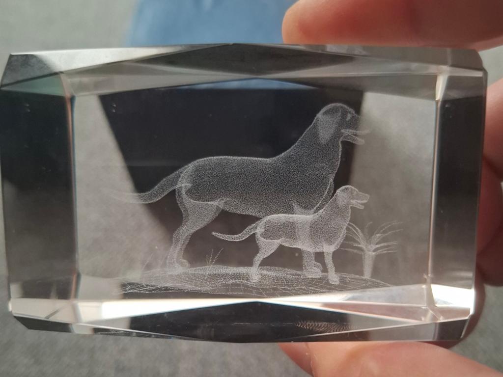 Labrador in glas, Antiek en Kunst, Antiek | Glaswerk en Kristal, Ophalen of Verzenden