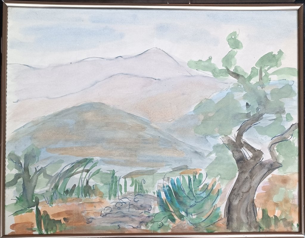 Medard Tytgat (1915-1997):Zuiders landschap 1 (40 x 30 cm), Ophalen of Verzenden, Gedateerd, Aquarel, Landschap