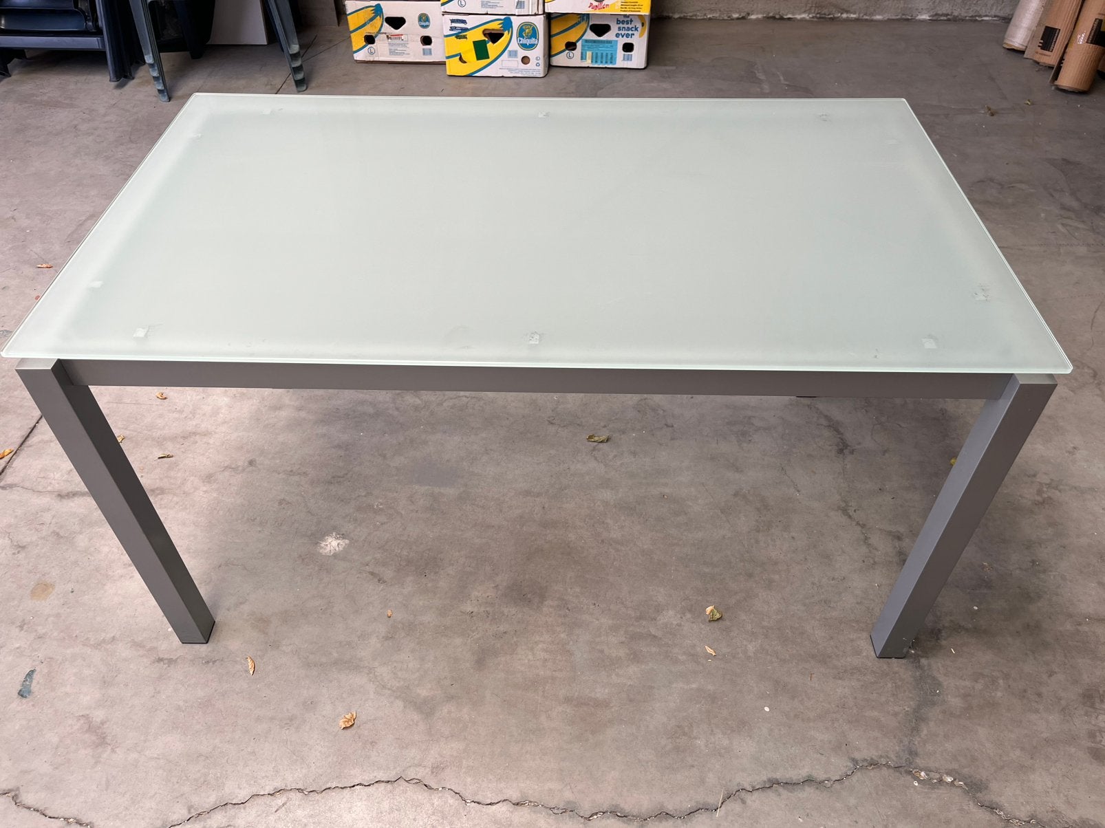 Glazen eettafel, Ophalen, Gebruikt, 100 tot 150 cm, 50 tot 100 cm