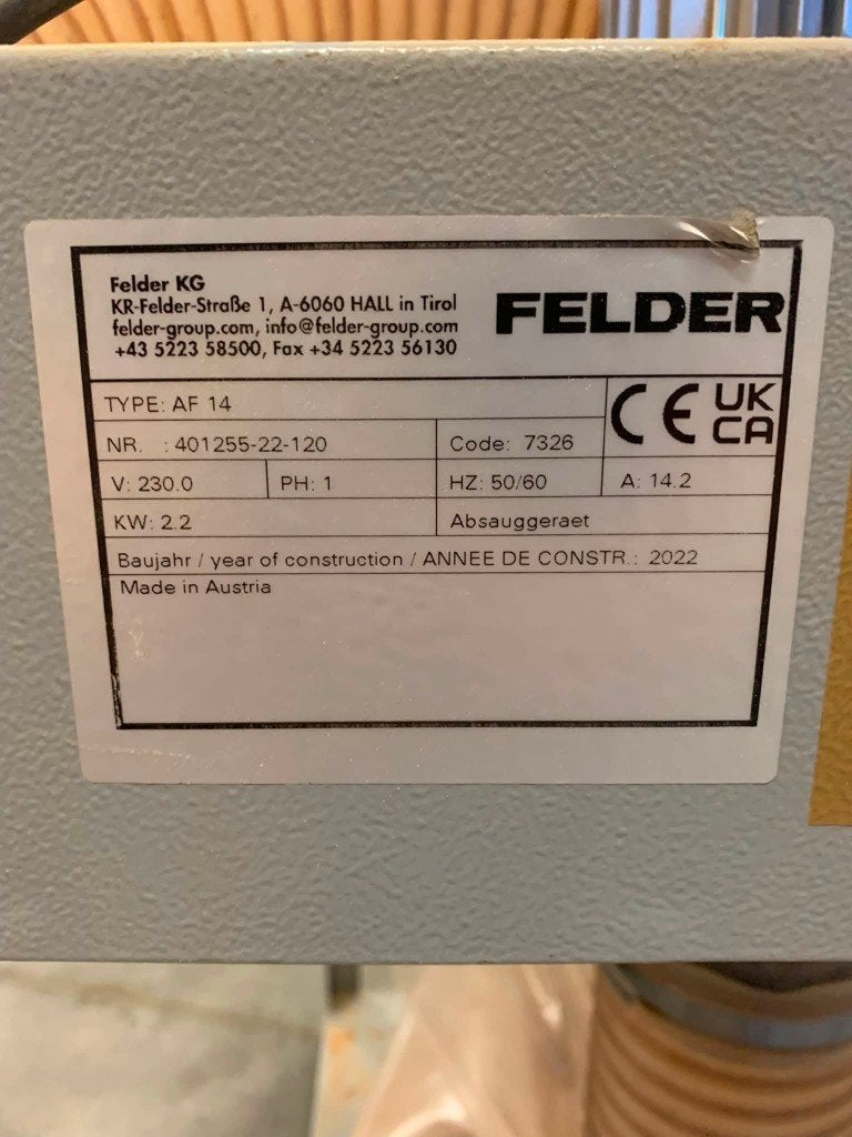 Felder stofafzuiging AF14, Enlèvement