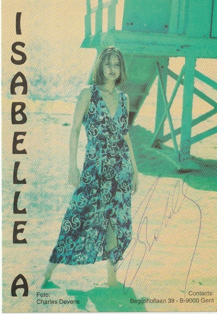 Isabelle A - foto met handtekening - 1994, Verzamelen, Muziek, Artiesten en Beroemdheden, Ophalen of Verzenden, Zo goed als nieuw