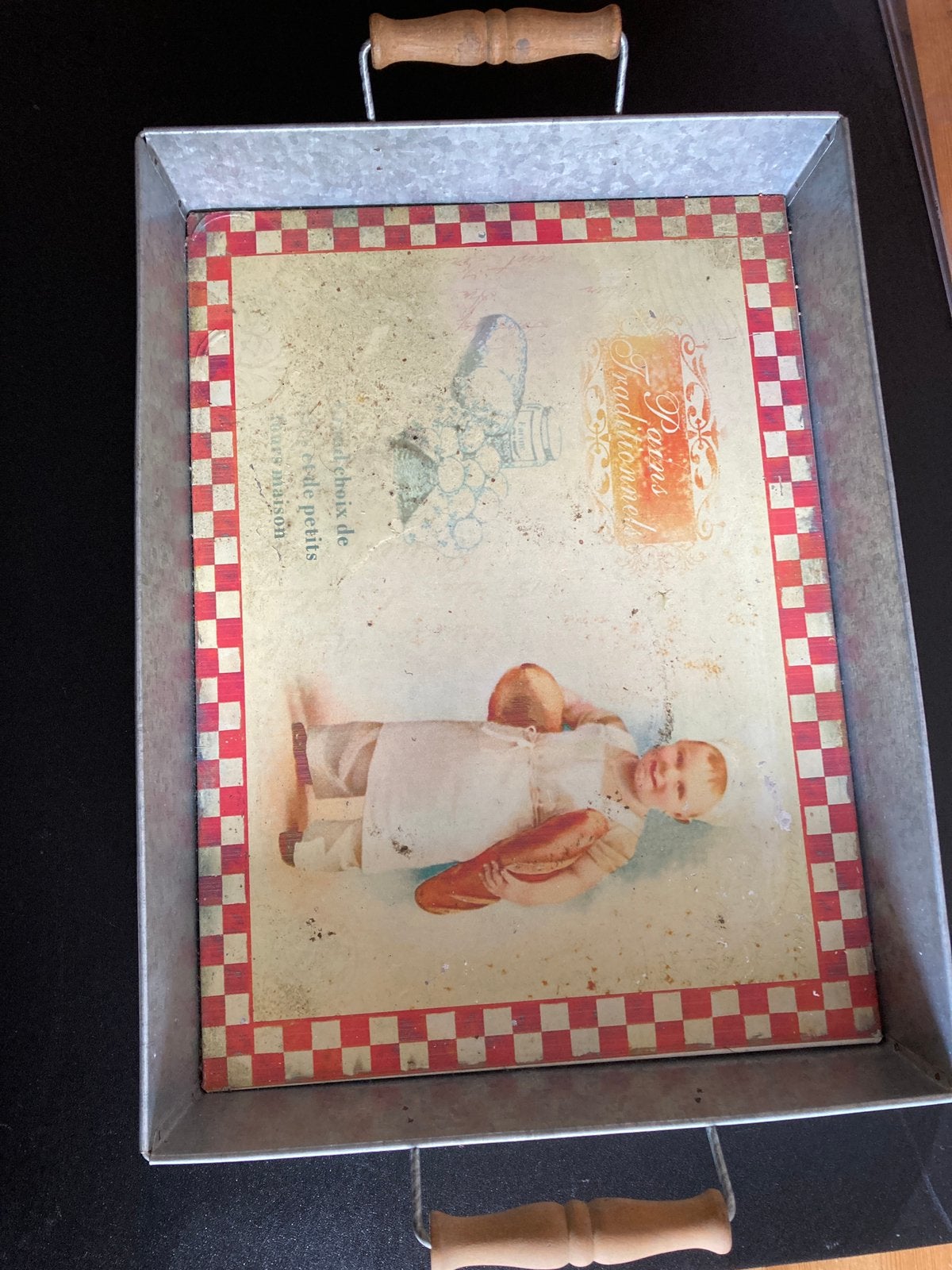 Retro dienblad, Huis en Inrichting, Ophalen, Metaal, Dienblad