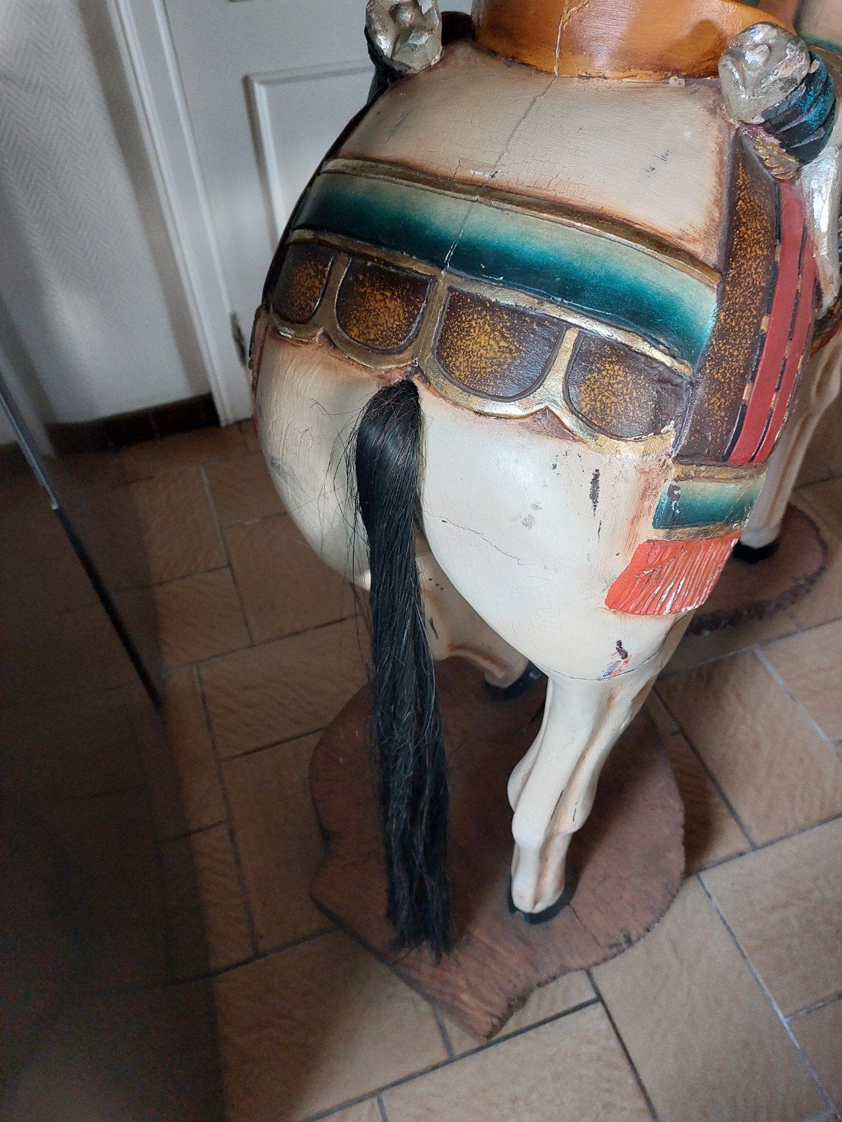 carrousel paard, Ophalen, Object, Meerkleurig, Hout