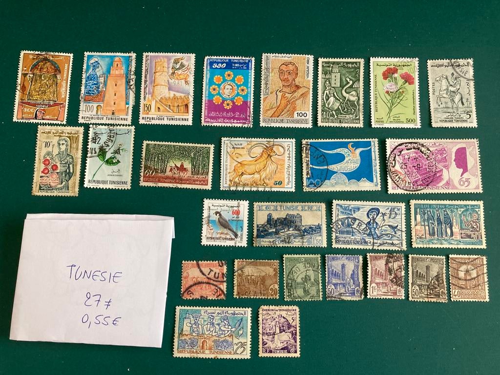 Lot de timbres de Tunisie, Enlèvement ou Envoi, Tunisie, Affranchi