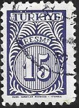 1 Postzegel Turkije 1957 Cijfer in cirkel, Timbres & Monnaies, Enlèvement ou Envoi, Affranchi, Moyen-Orient