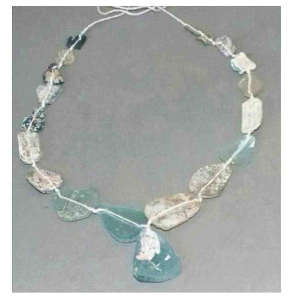 antiek Handgemaakt romeinse glaskralen hanger ketting Uniek, Ophalen of Verzenden, Ketting, Met edelsteen