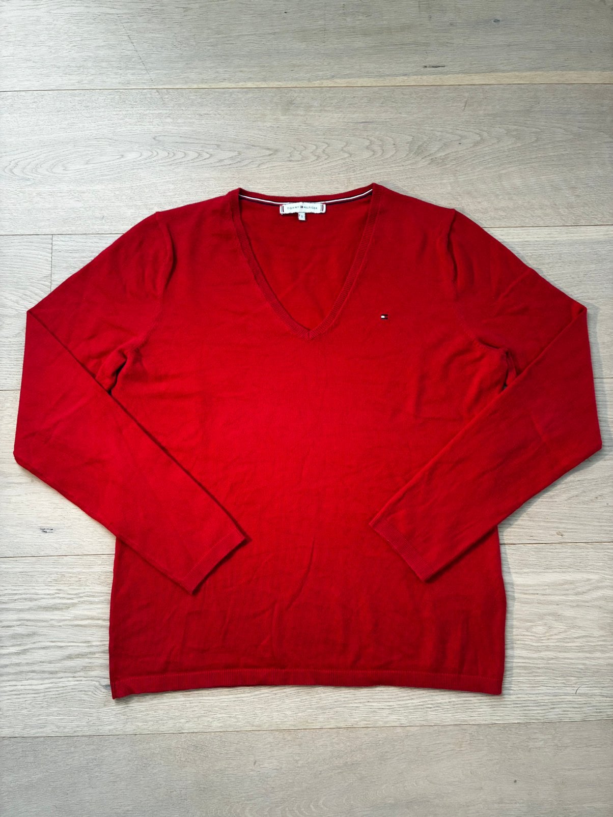 Tommy Hilfiger V-Pull rouge taille S - rarement porté, Envoi, Comme neuf, Taille 36 (S), Rouge