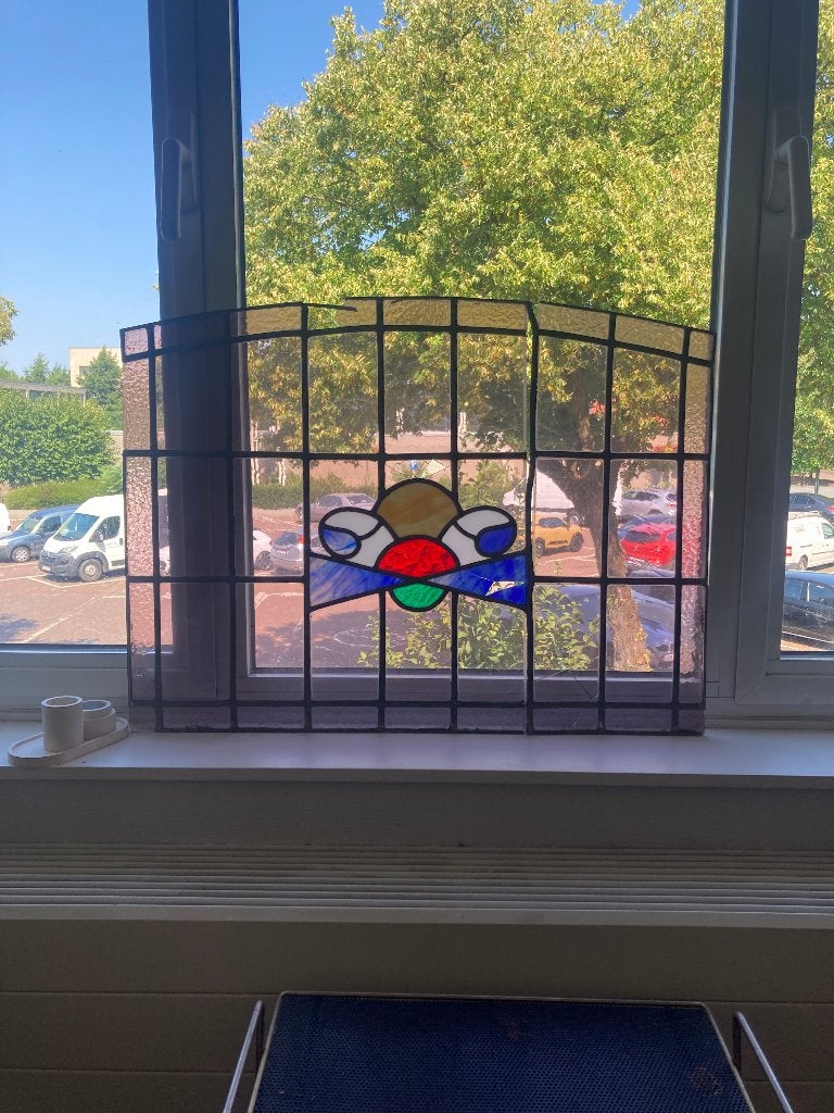 Glas-in-Loodraam (Toogvorm) - Voor Restauratie of Onderdelen, Glas in lood