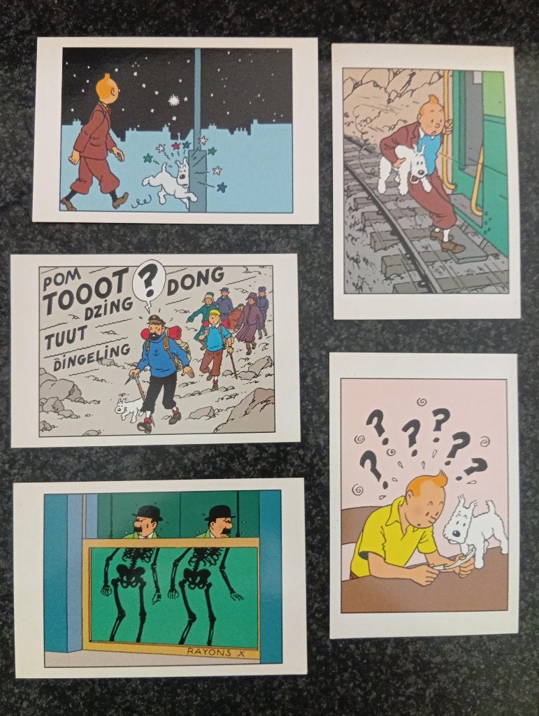 5 cartes postales Tintin/Hergé/Moulinsart, Envoi, Tintin, Neuf, Image, Affiche ou Autocollant