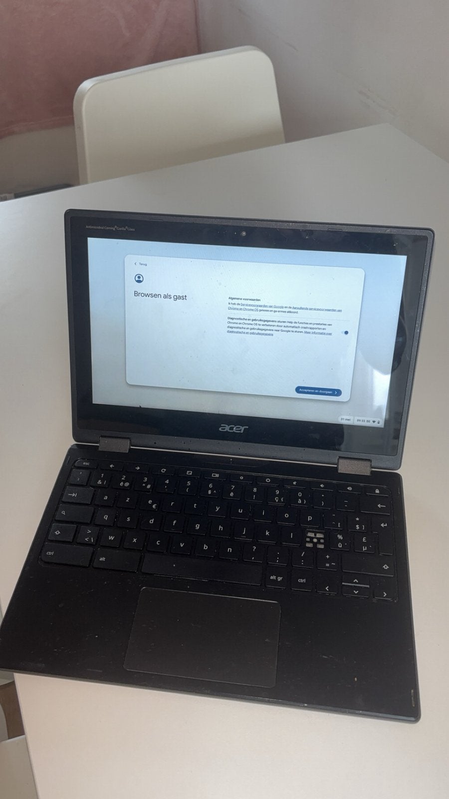 Acer Chromebook R752TN – Perfect werkend, Computers en Software, Ophalen, Gebruikt, Touchscreen, Azerty