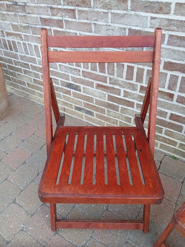 2 plooistoelen, Ophalen, Gebruikt, Hout, Inklapbaar