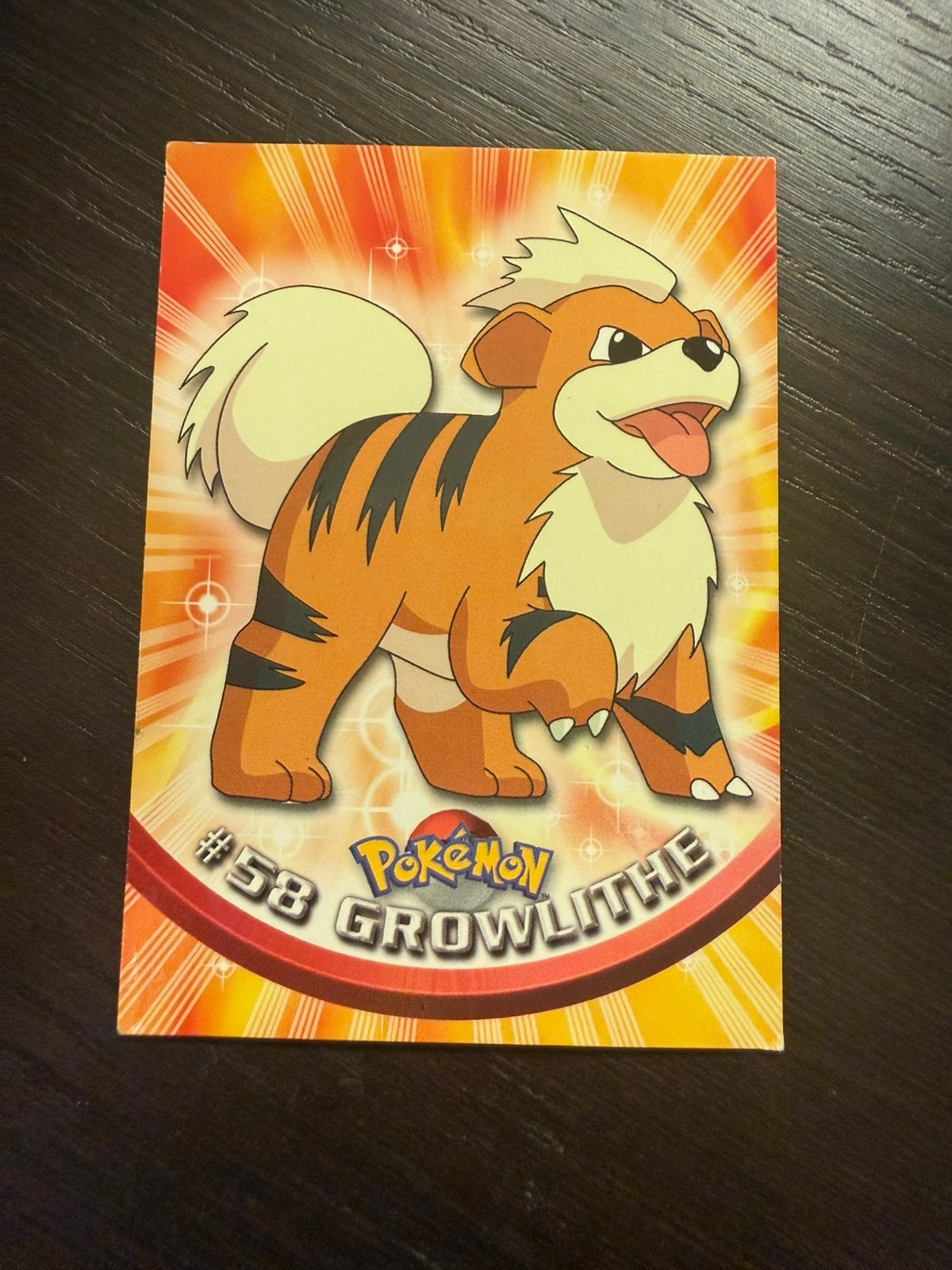 Pokémon Topps Growlithe#58-1999 TV Animation Edition Vintage, Enlèvement ou Envoi, Comme neuf, Cartes en vrac, Foil