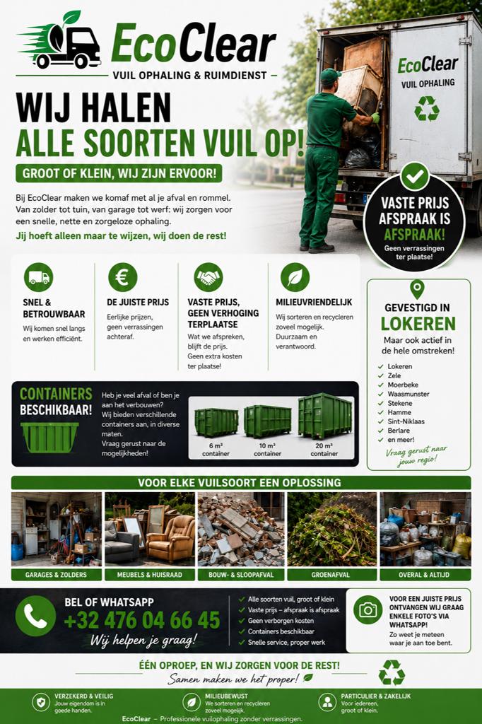 EcoClear – Professionele vuilophaling zonder verrassingen, Diensten en Vakmensen, Overige Diensten
