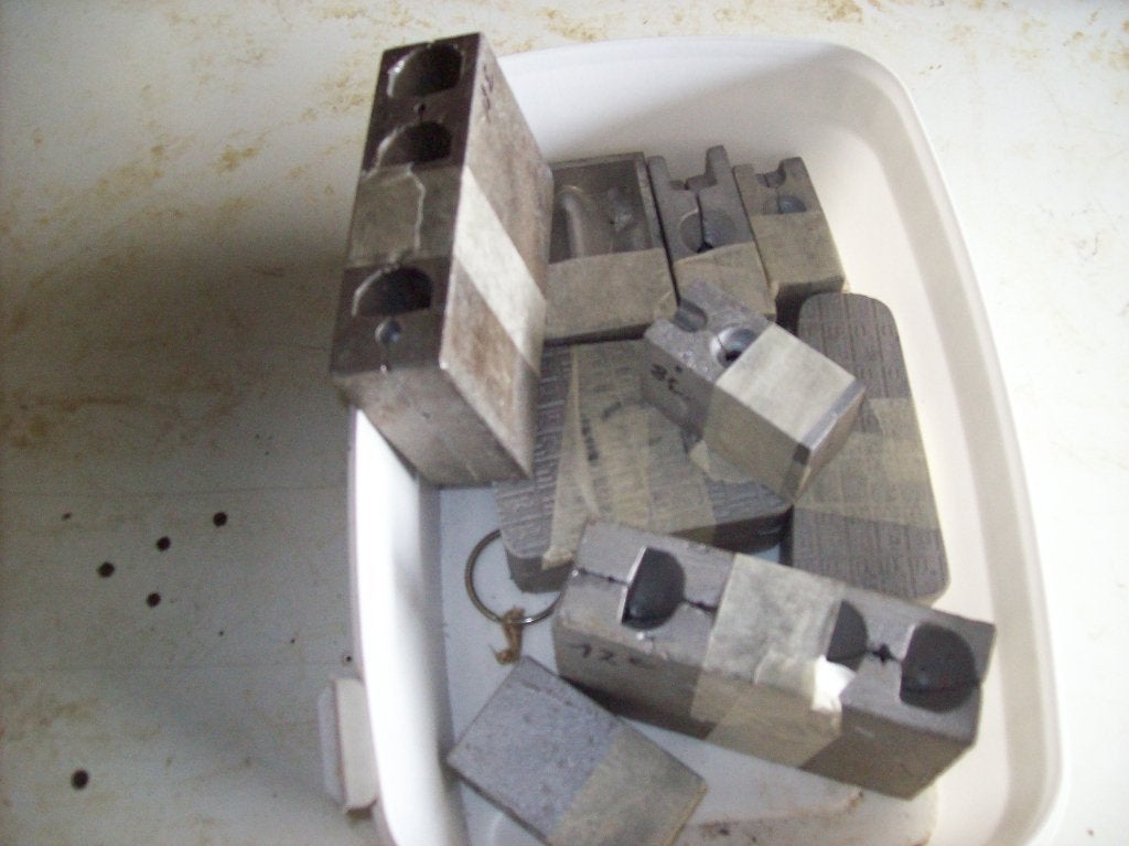 9 moullen voor lood, Ophalen, Gebruikt, Dobber of Lood
