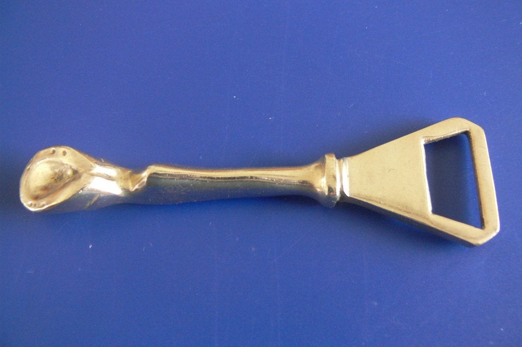 Décapsuleur Jambe de cheval 1970 en laiton massif collection, Collections, Marques de bière, Enlèvement ou Envoi, Comme neuf, Ouvre-bouteille