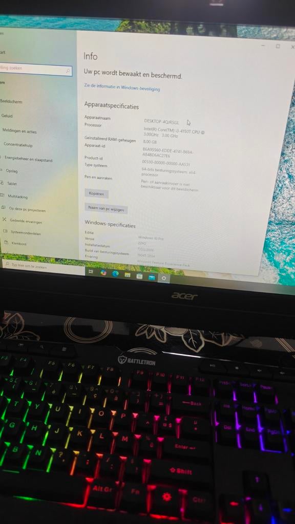 Acer All-in-One PC, Ophalen