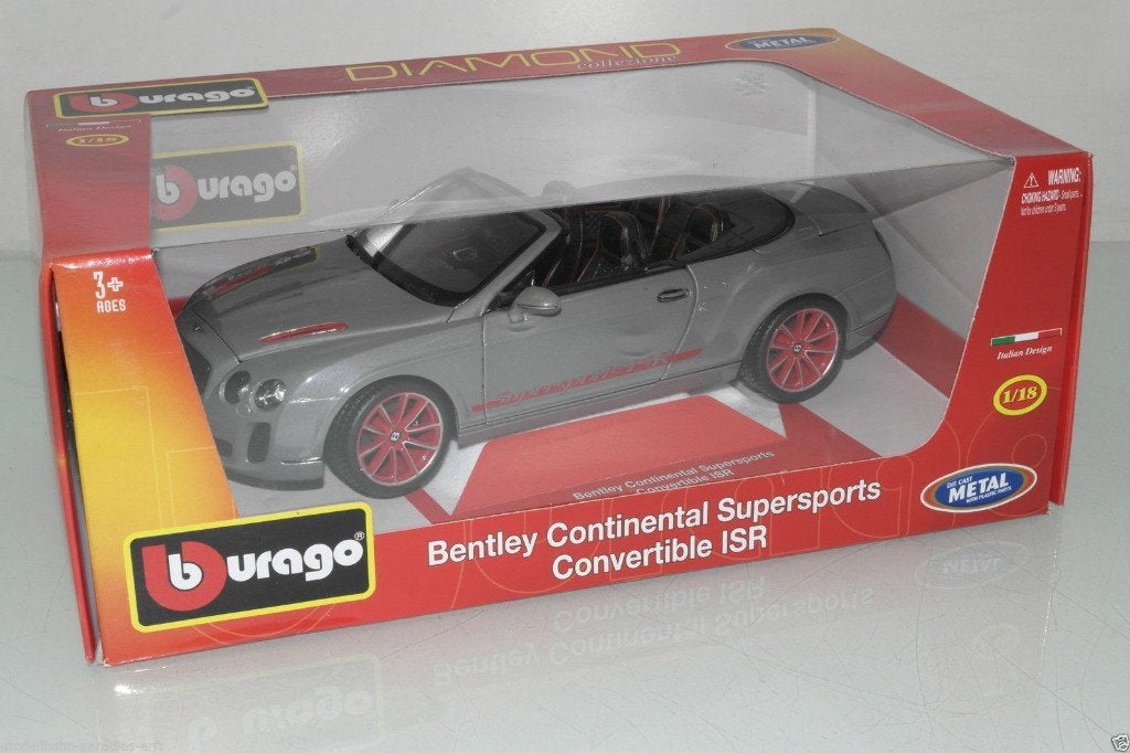 1:18 Bburago 11035GY Bentley Continental Supersports Cabrio, Hobby en Vrije tijd, Ophalen of Verzenden, Nieuw, Auto, Burago