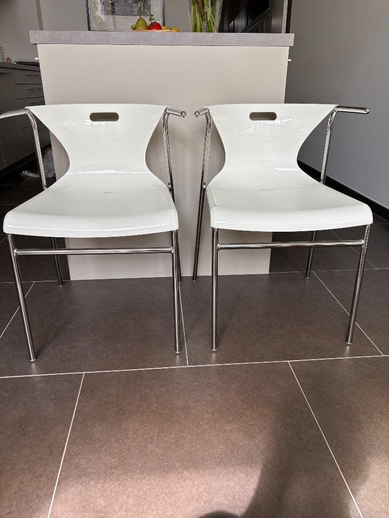 Elmer designstoel set van 2, Scandinavisch design, Enlèvement, Utilisé, Blanc