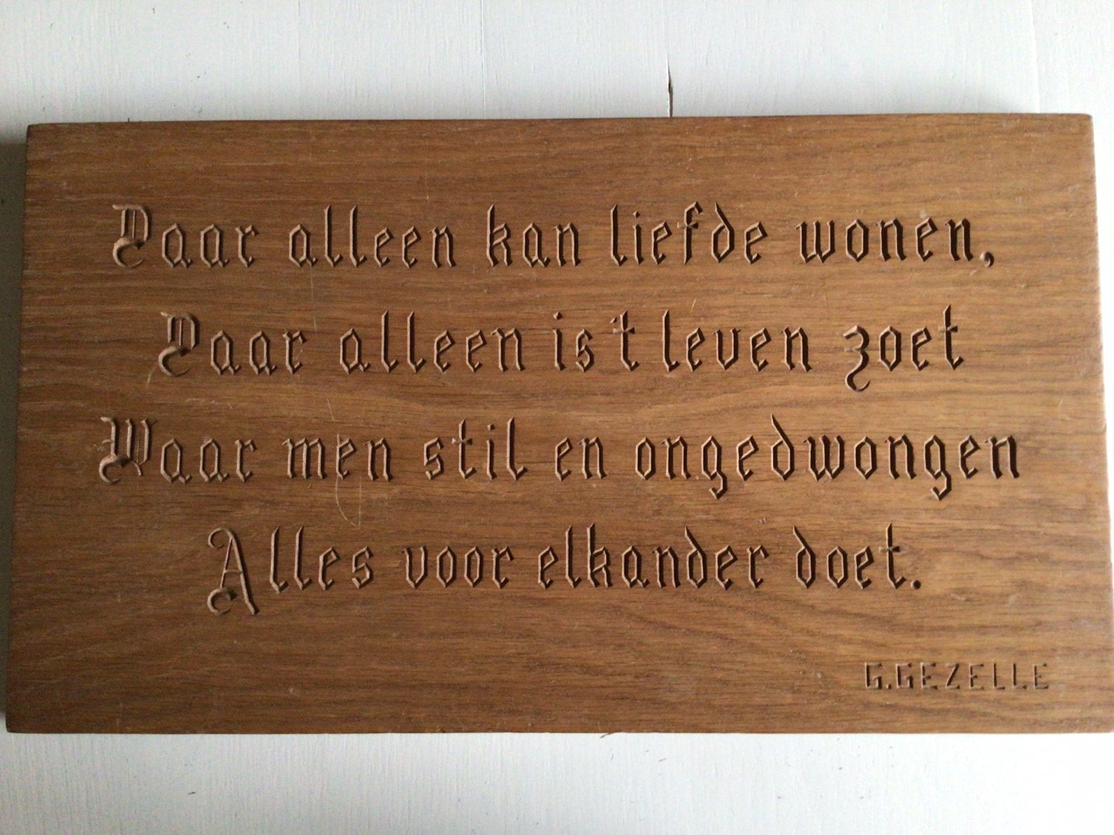 Bord met spreuk, kalligrafie, Ophalen of Verzenden