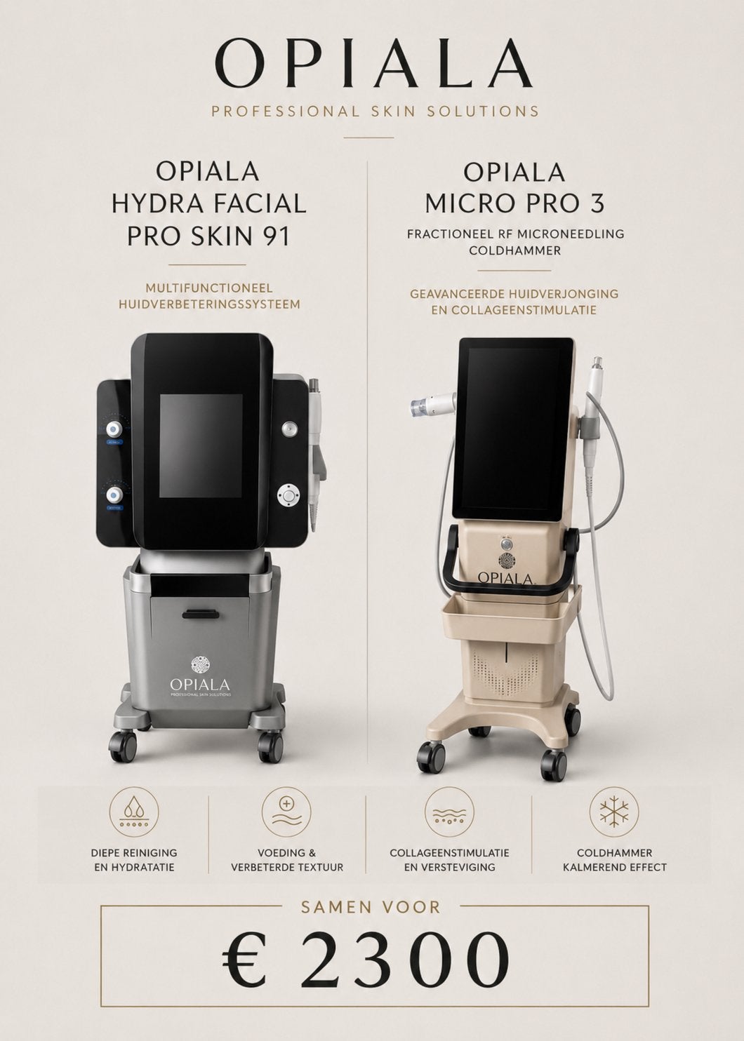 Opiala hydra facial PRO skin 91 + Opiala micro PRO 3, Ophalen, Zo goed als nieuw, Overige typen